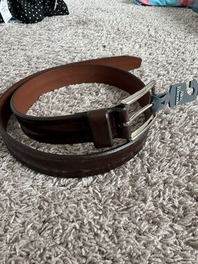 🔥 Allen Edmonds Men’s Bombay Brown Leather Belt Size 34 Dress Belt USA Made